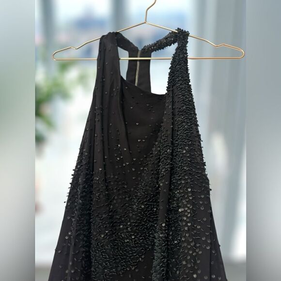 🔥🔥 Helmut Lang GRANULE 100% Silk Embellished Leather Sequin Dress Size 6 - Picture 7 of 16